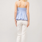 23278T  Puff Bottom Tie front Cami Sky Blue