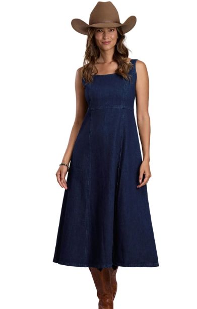 11-057-0202-3008 Stetson Women's Collection Sleeveless Dress Solid Blue
