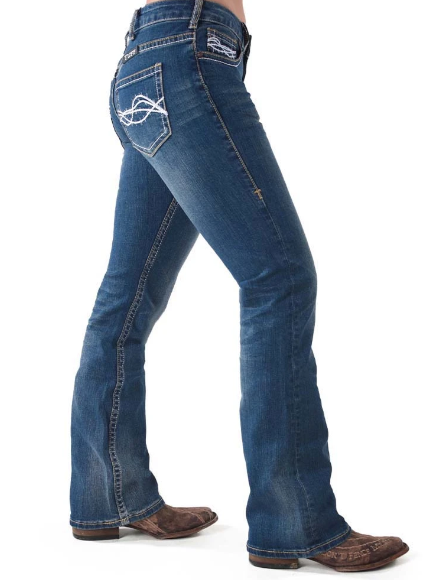 C01-DFMIH0 Cowgirl Tuff Women's 'Don't Fence Me In' Jeans Short Leg