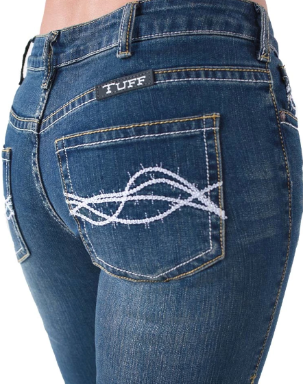 C01-DFMIH0 Cowgirl Tuff Women's 'Don't Fence Me In' Jeans Short Leg