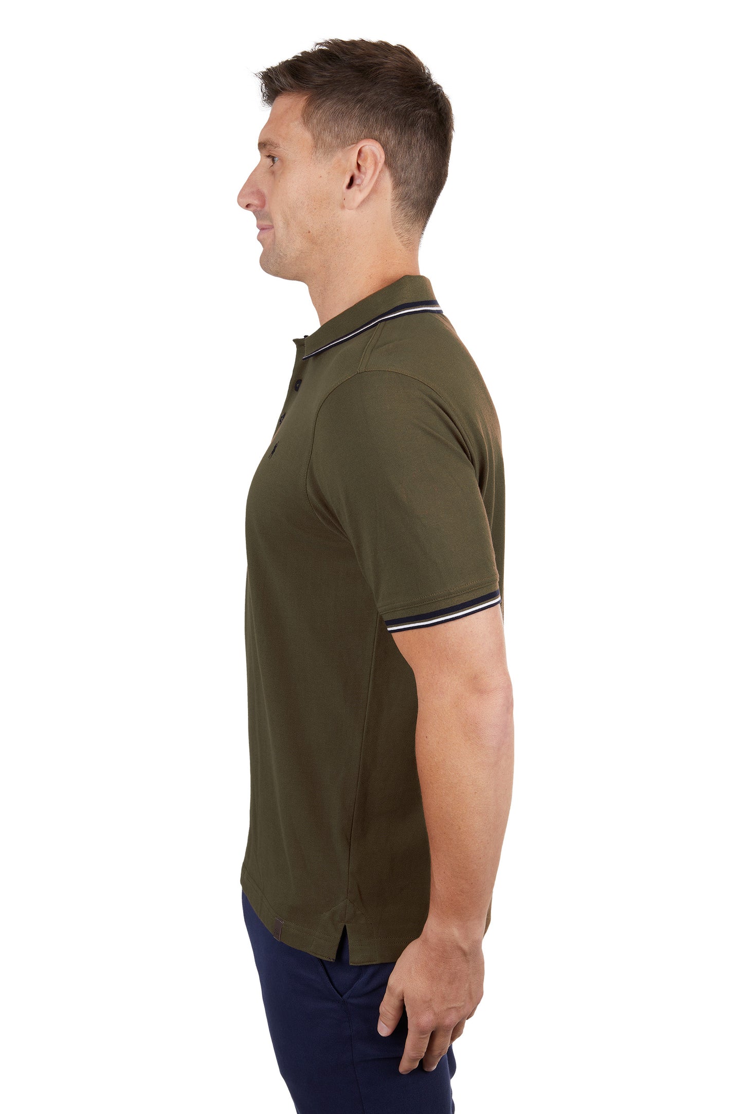 T4S1506012 Thomas Cook Men's Logan Tailored SS Polo Dark Tan