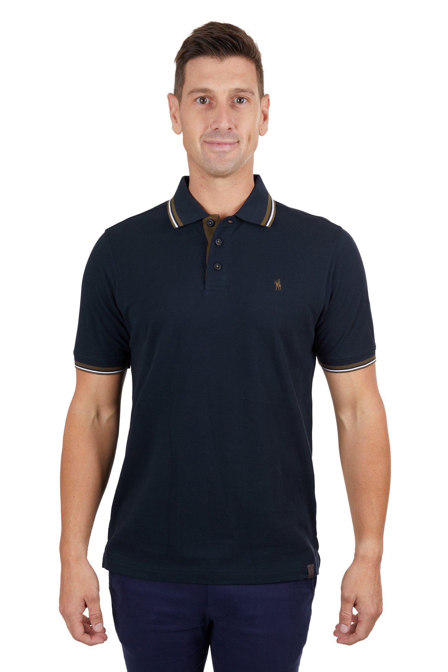 T4S1506012 Thomas Cook Men's Logan Tailored SS Polo Navy