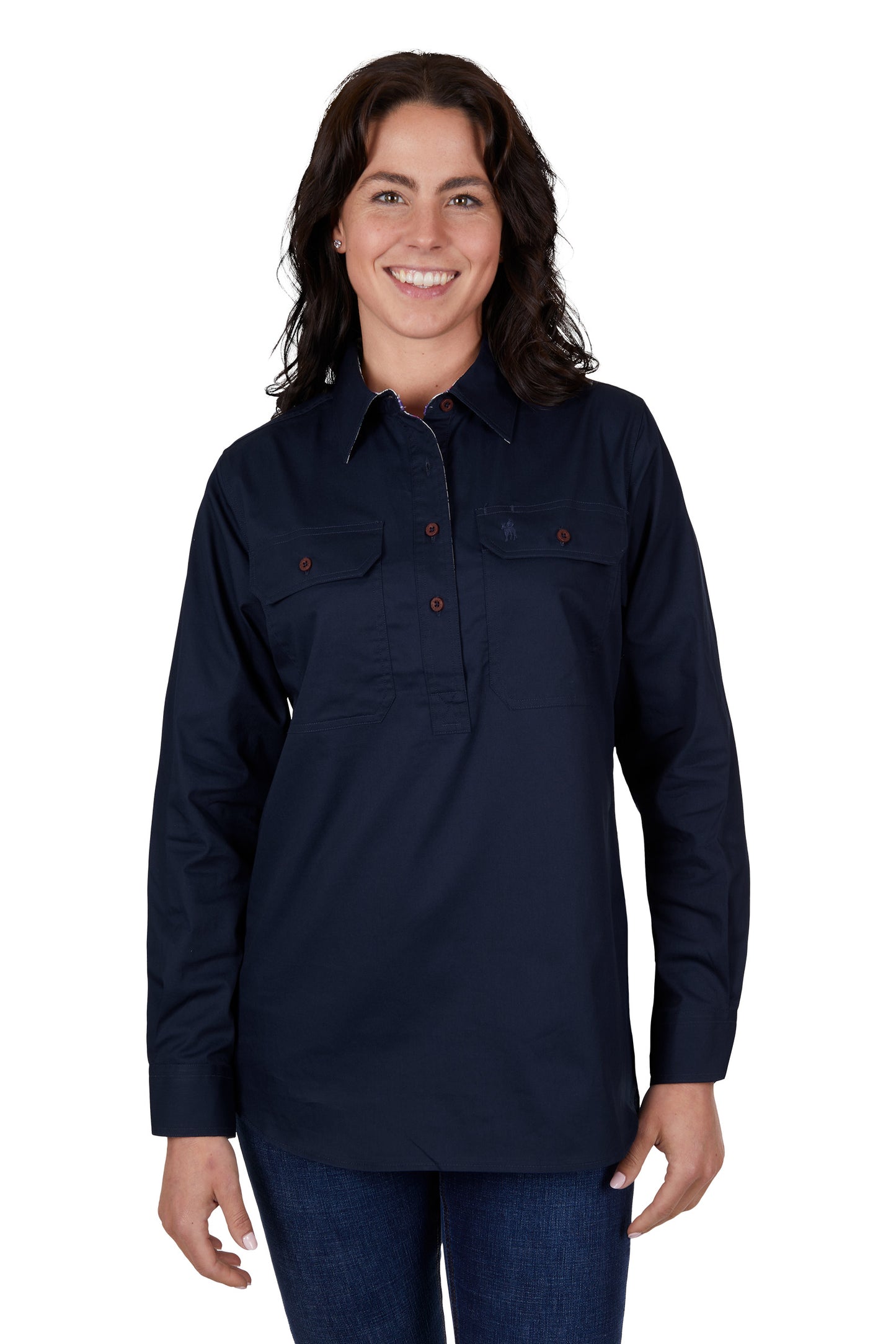 T4S2100182 Thomas Cook Women's Light H/PLKT LS Shirt Navy