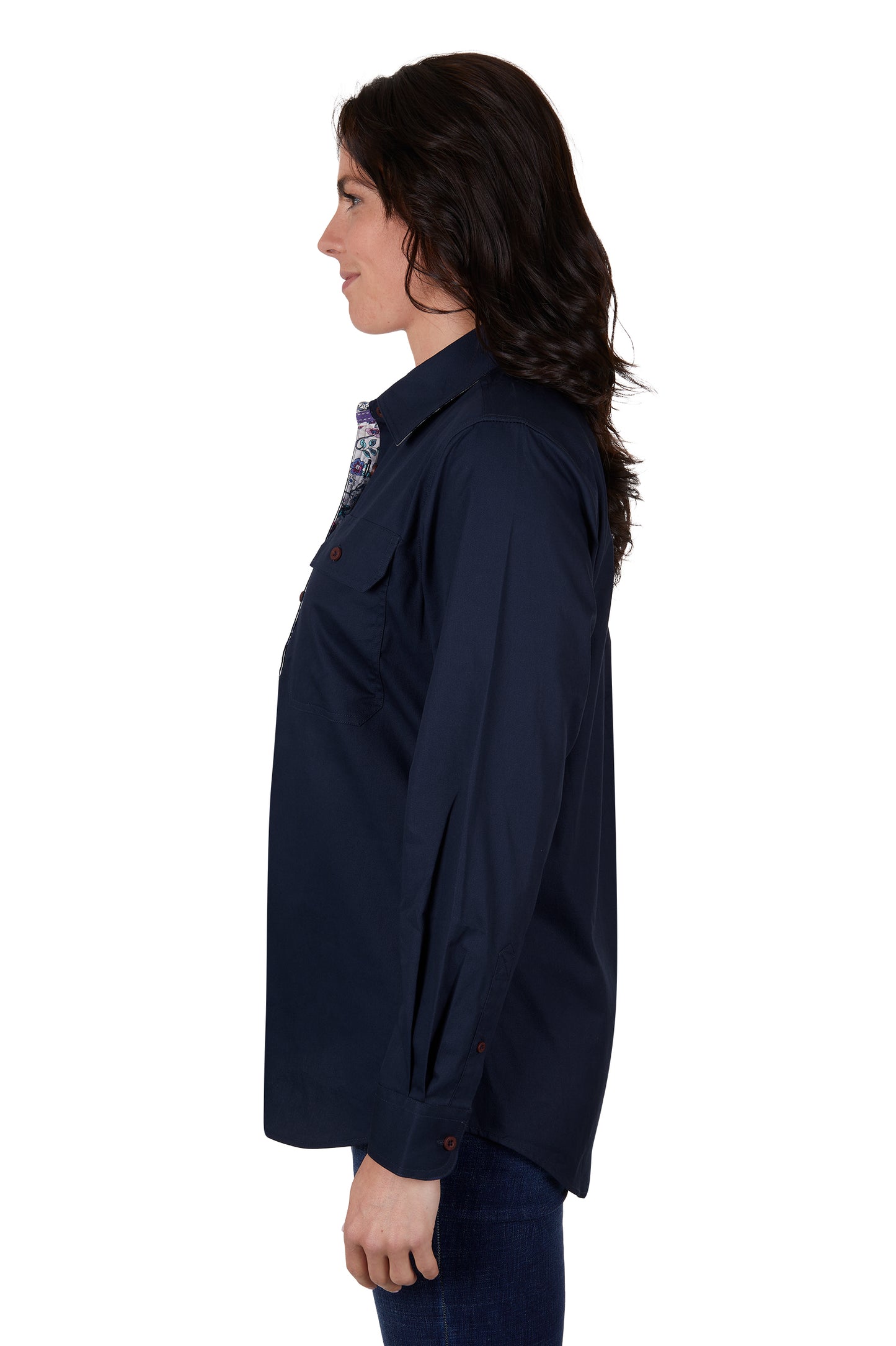 T4S2100182 Thomas Cook Women's Light H/PLKT LS Shirt Navy