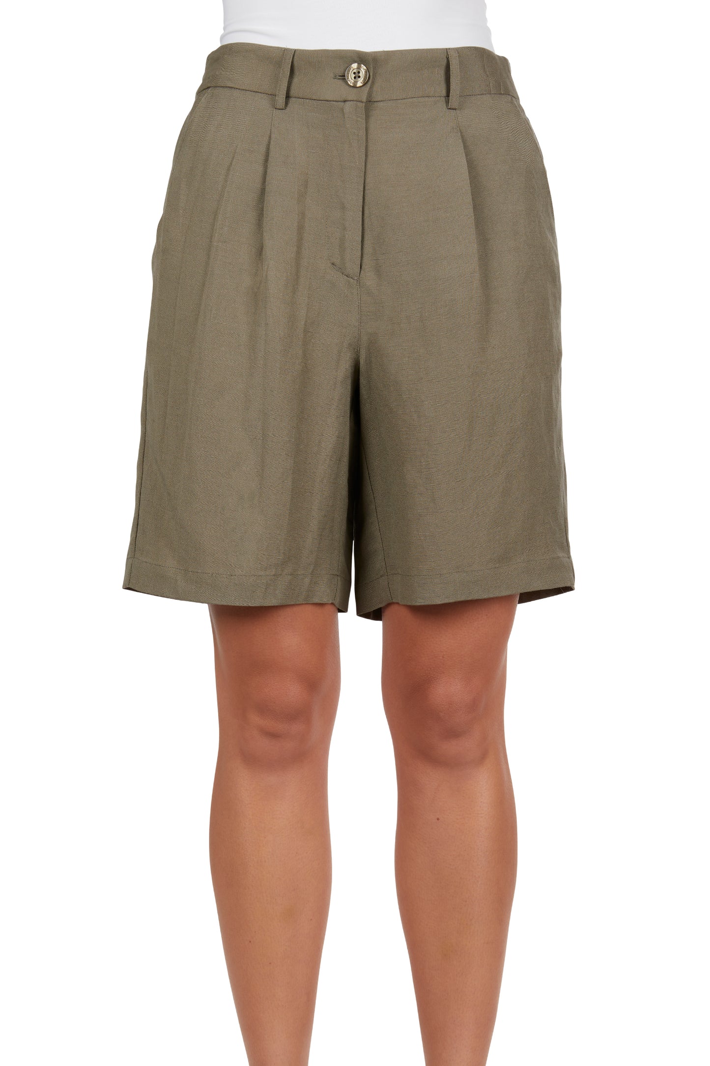 T4S2320096 Thomas Cook Women's Isabel Linen Short Khaki