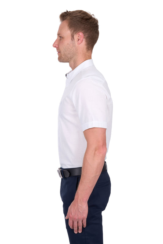 T5S1121045 Thomas Cook Men's Linen SS Shirt White