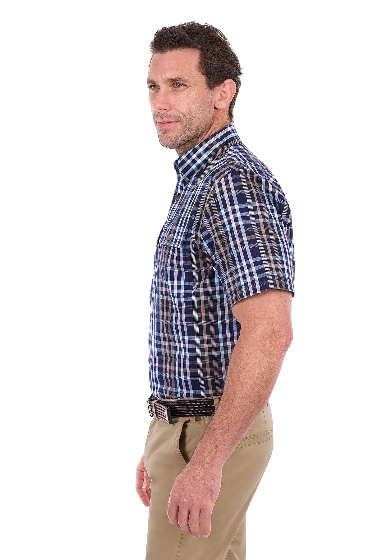 T6S1110039 Thomas Cook Men's Finley 2PKT SS Shirt Navy/Light Blue
