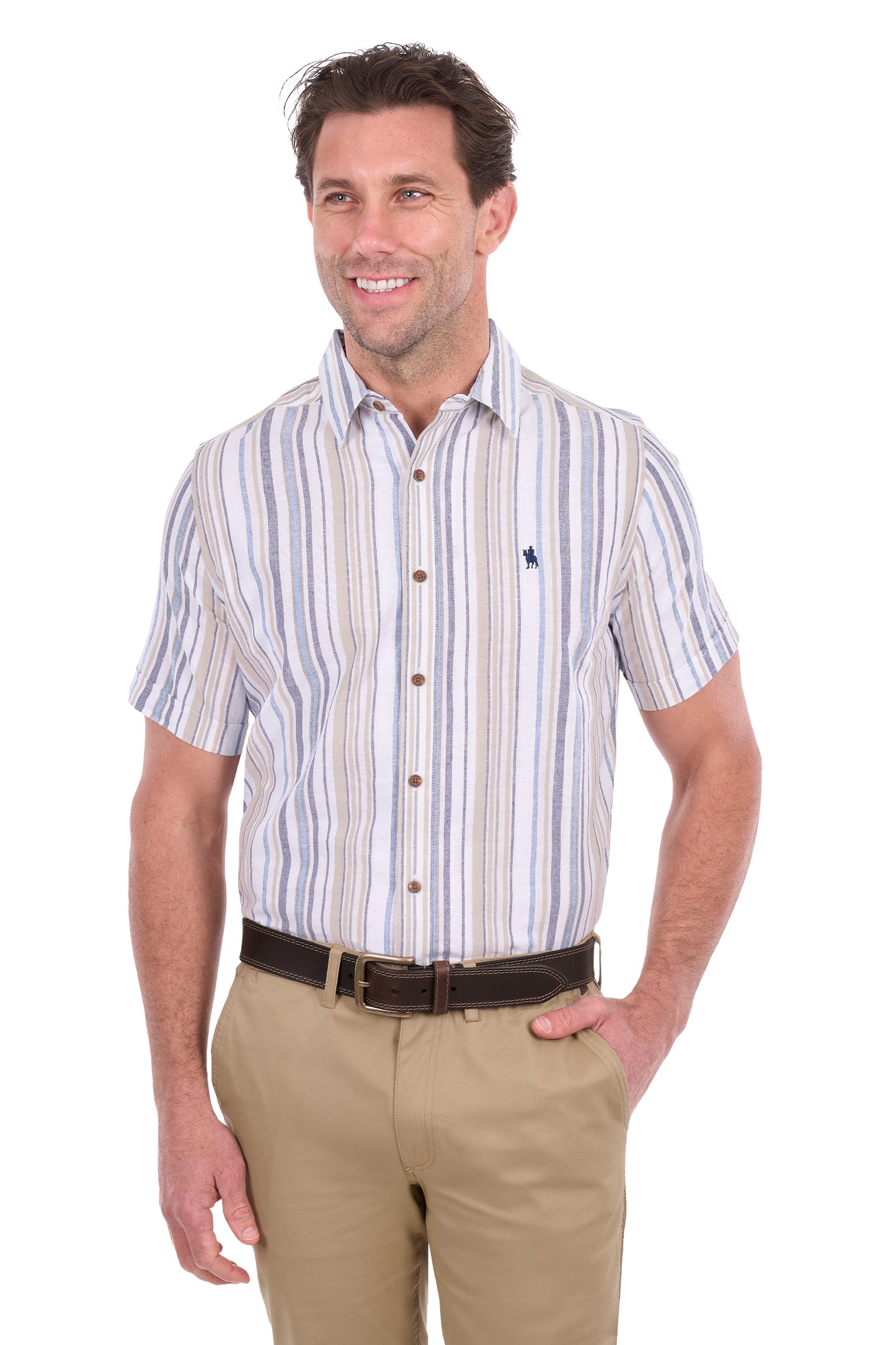 T6S1121025 Thomas Cook Men's Max SS Shirt Navy/Tan