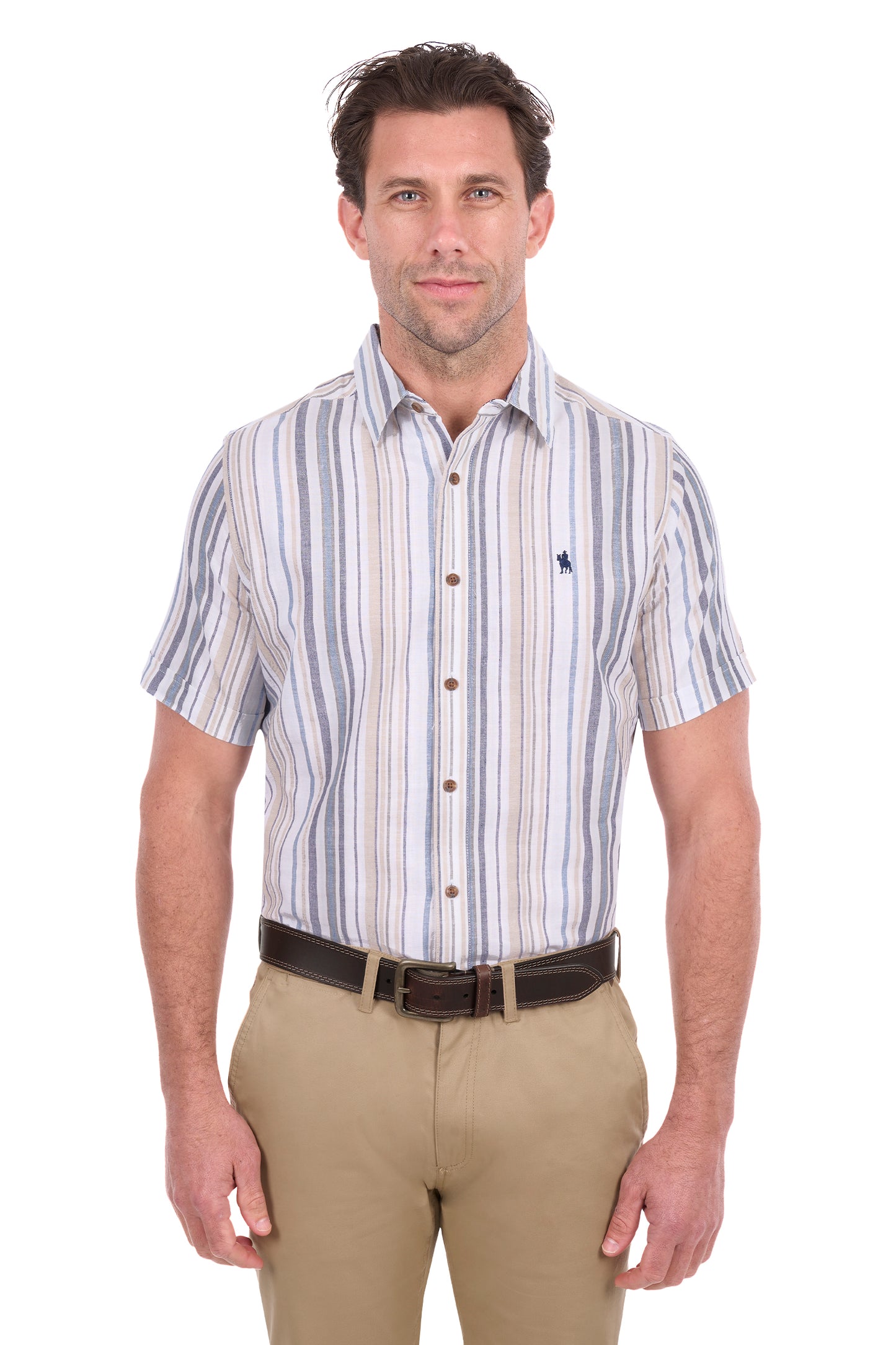 T6S1121025 Thomas Cook Men's Max SS Shirt Navy/Tan