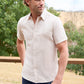 T6S1121045 Thomas Cook Men's Linen SS Shirt Natural Marle