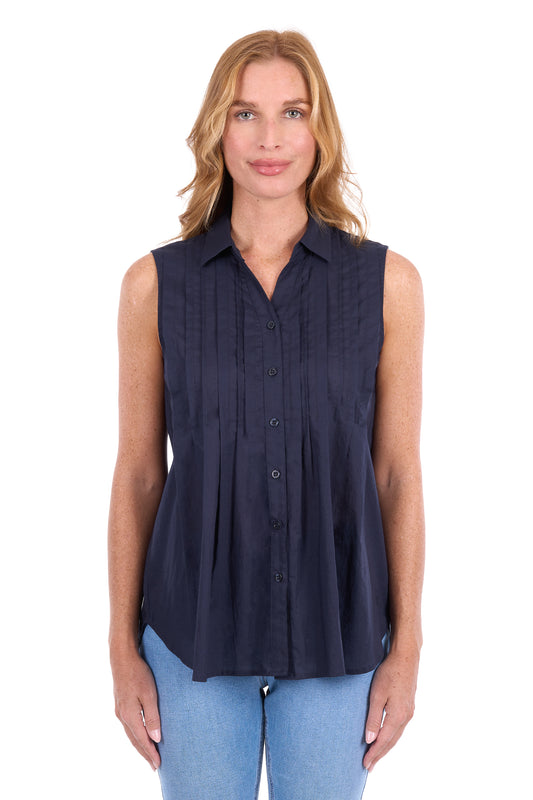 T6S2116090 Thomas Women's Pearl Sleeveless Shirt Navy