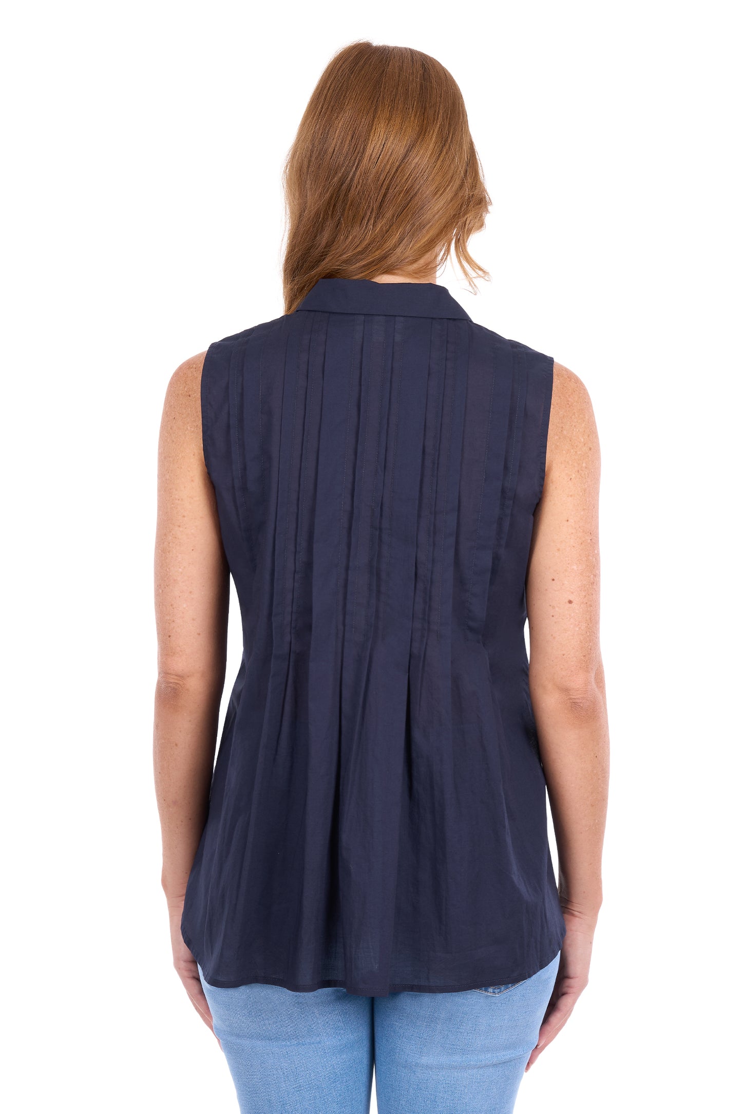 T6S2116090 Thomas Women's Pearl Sleeveless Shirt Navy