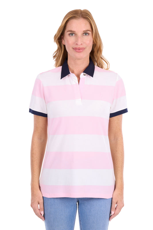 T6S2523054 Thomas Cook Women's Tessa Polo Pale Pink/White