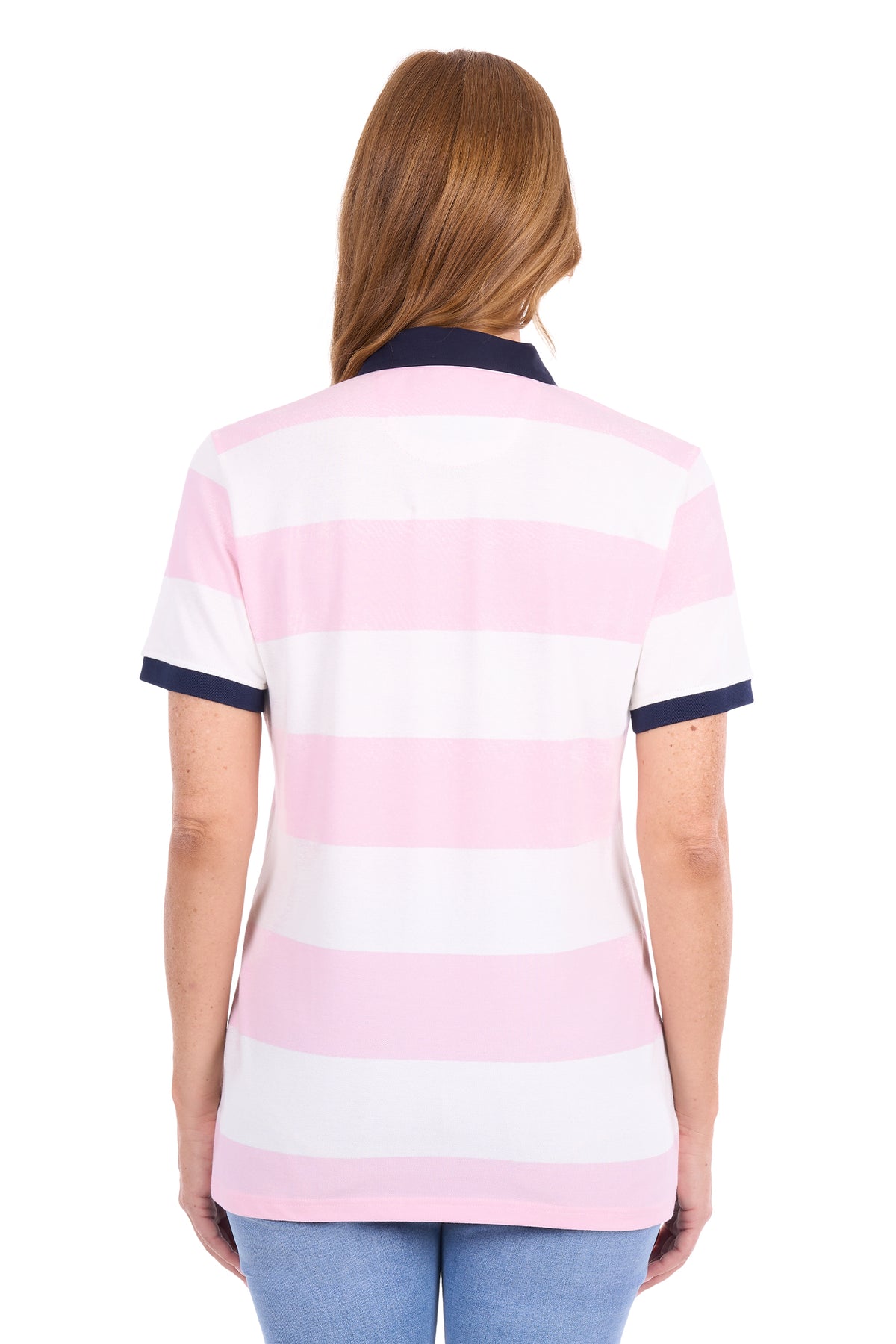 T6S2523054 Thomas Cook Women's Tessa Polo Pale Pink/White
