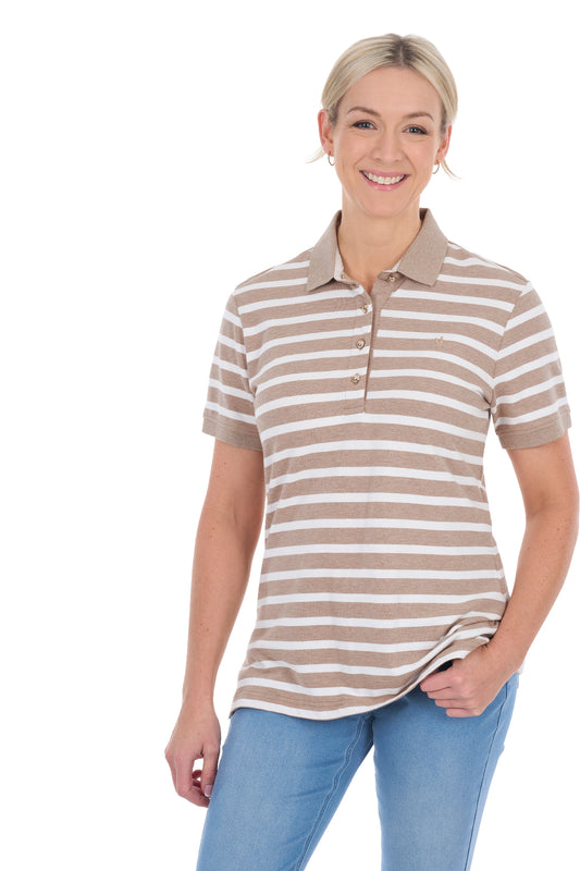 T6S2523061 Thomas Cook Women's Amber Polo Tan Marle/White