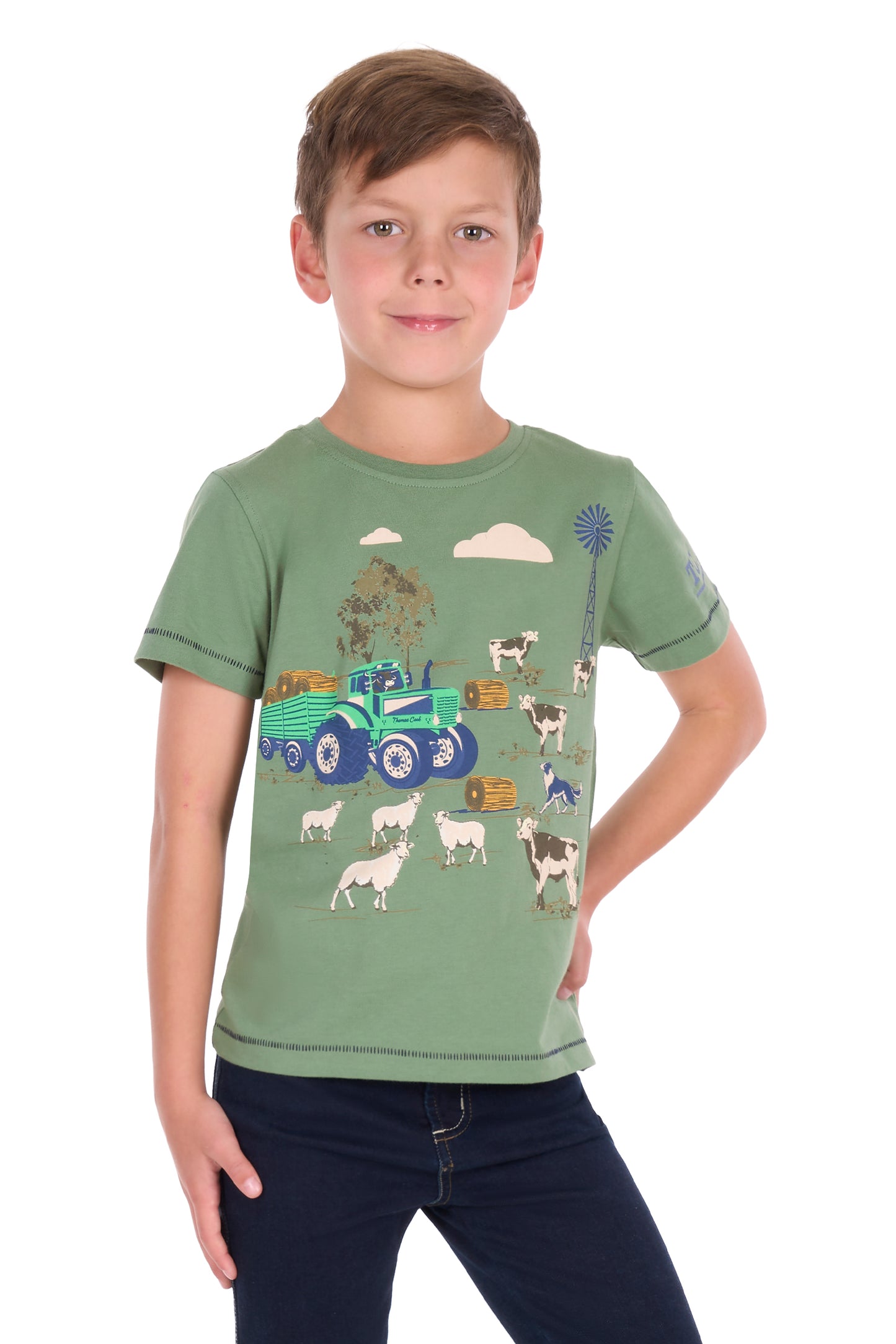 T6S3513125 Thomas Cook Boy's Joey SS Tee Light Green
