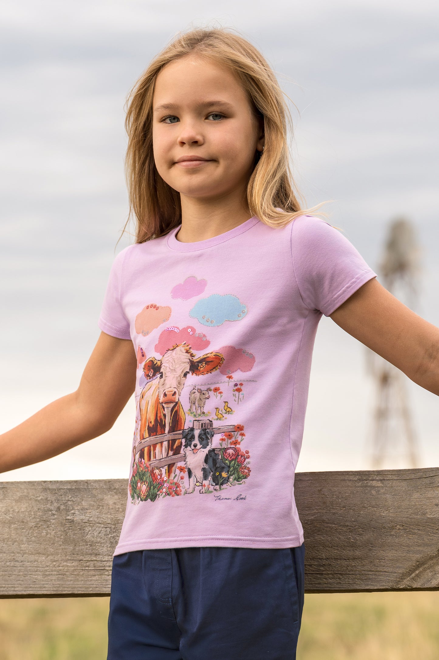 T6S5516117 Thomas Cook Girl's Selina SS Tee Lilac