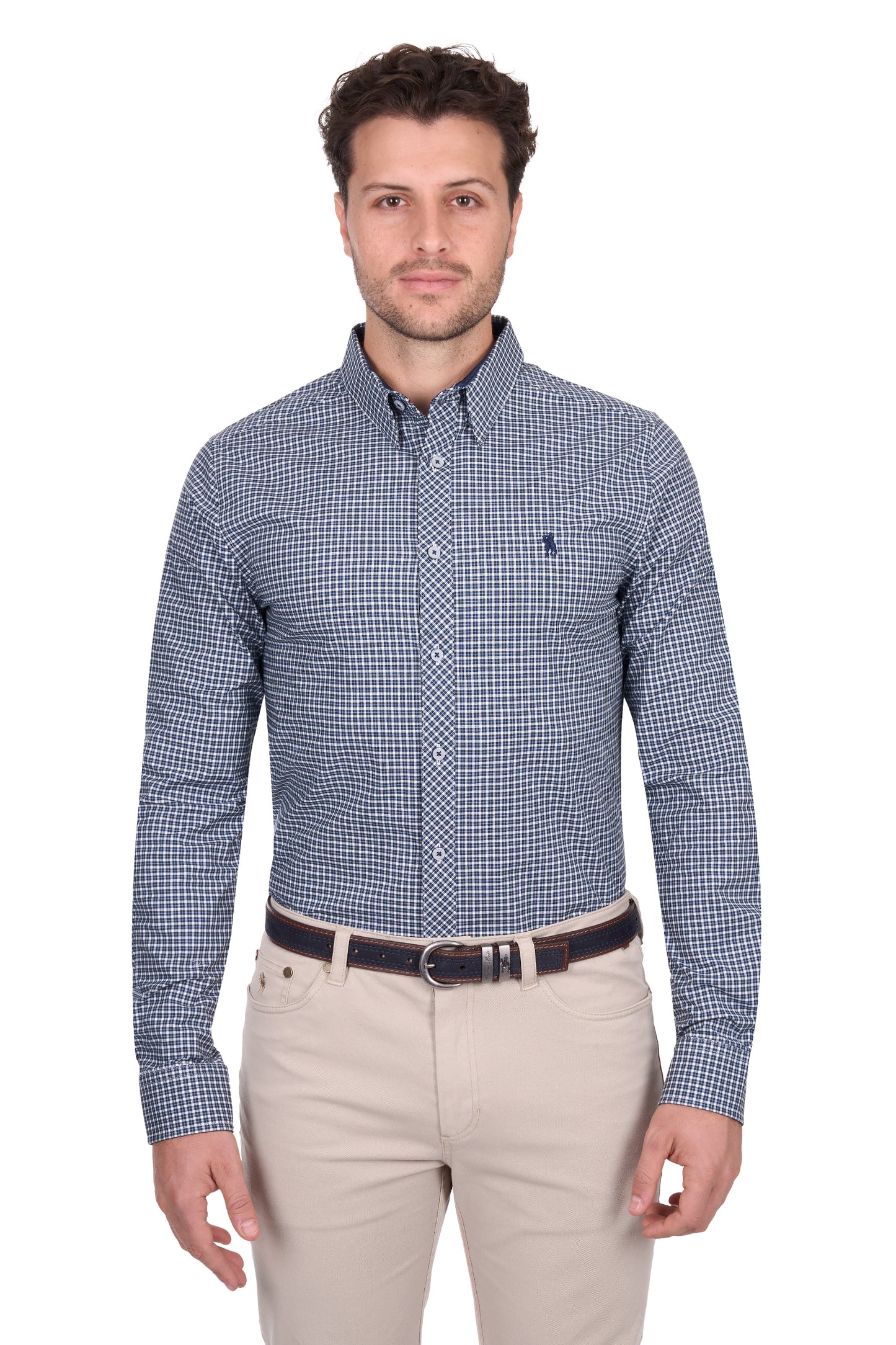 T6W1121047 Thomas Cook Men's Ryan Tailored LS Shirt Navy/Blue