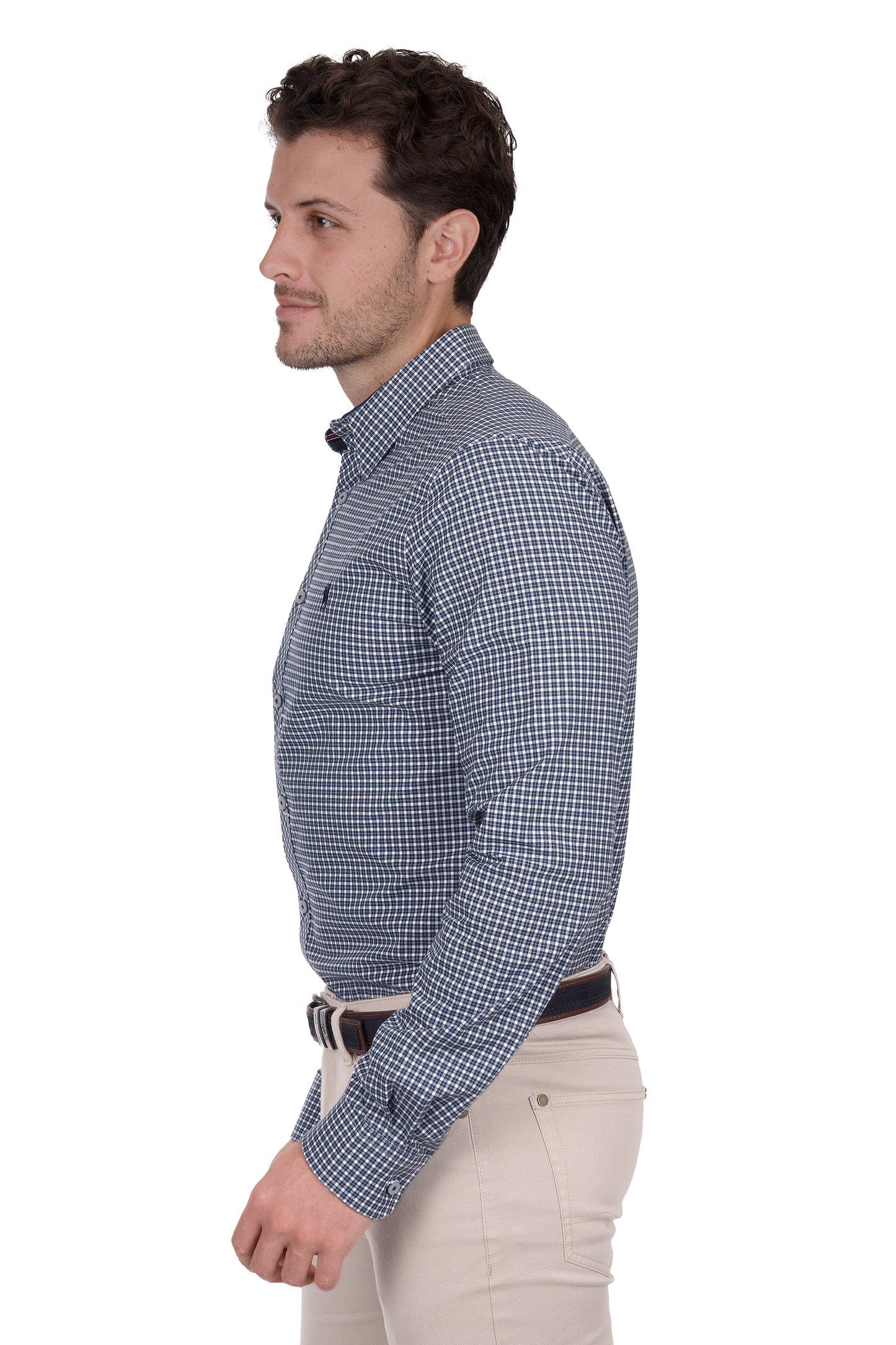 T6W1121047 Thomas Cook Men's Ryan Tailored LS Shirt Navy/Blue