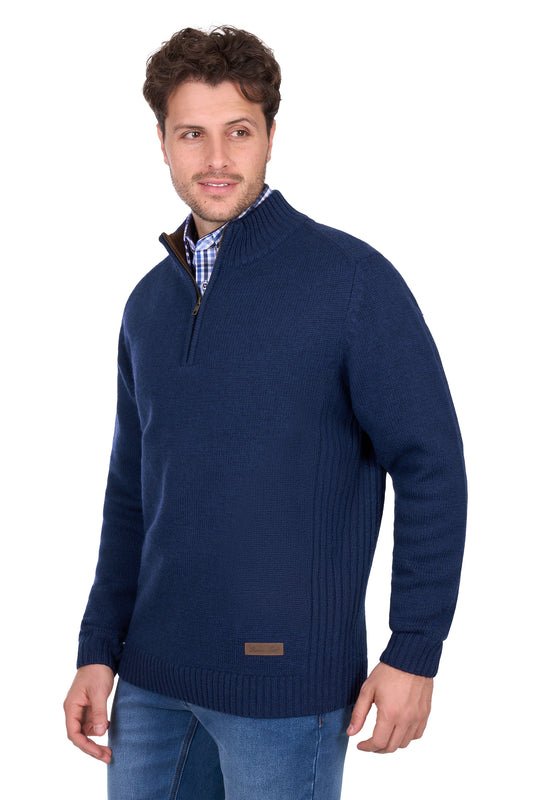 T6W1519001 Thomas Cook Men's Jessie 1/4 Zip Jumper Blue Marble