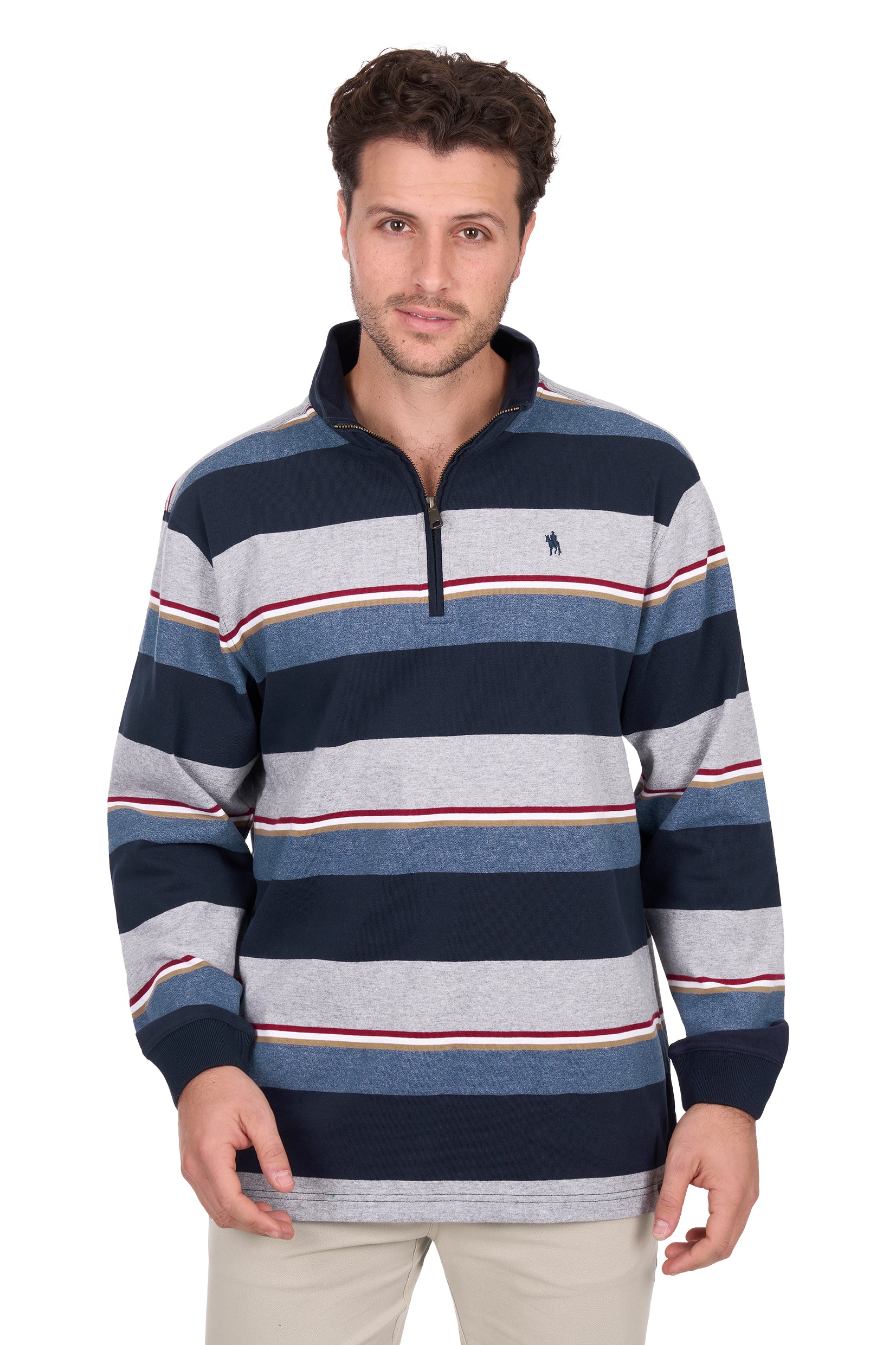 T6W1524020 Thomas Cook Men's Nathan 1/4 Zip Rugby Navy/Grey – RAYVIEW