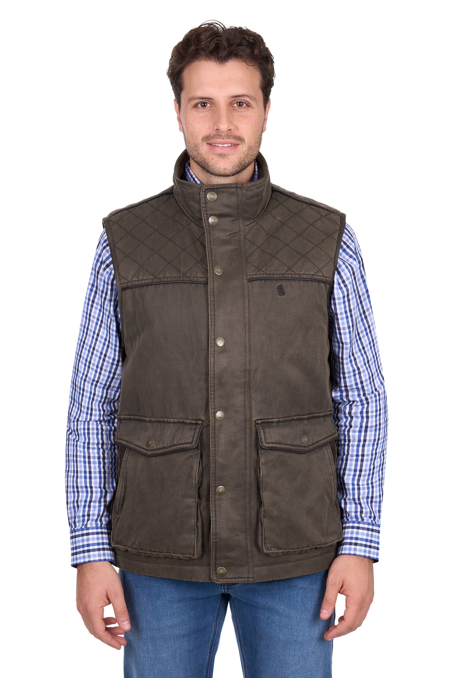 T6W1607173 Thomas Cook Men's Marcus Vest Rustic Mulch