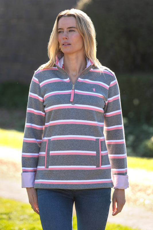 T6W2527079 Thomas Cook Women's Jane 1/4 Zip Rugby Charcoal Marle