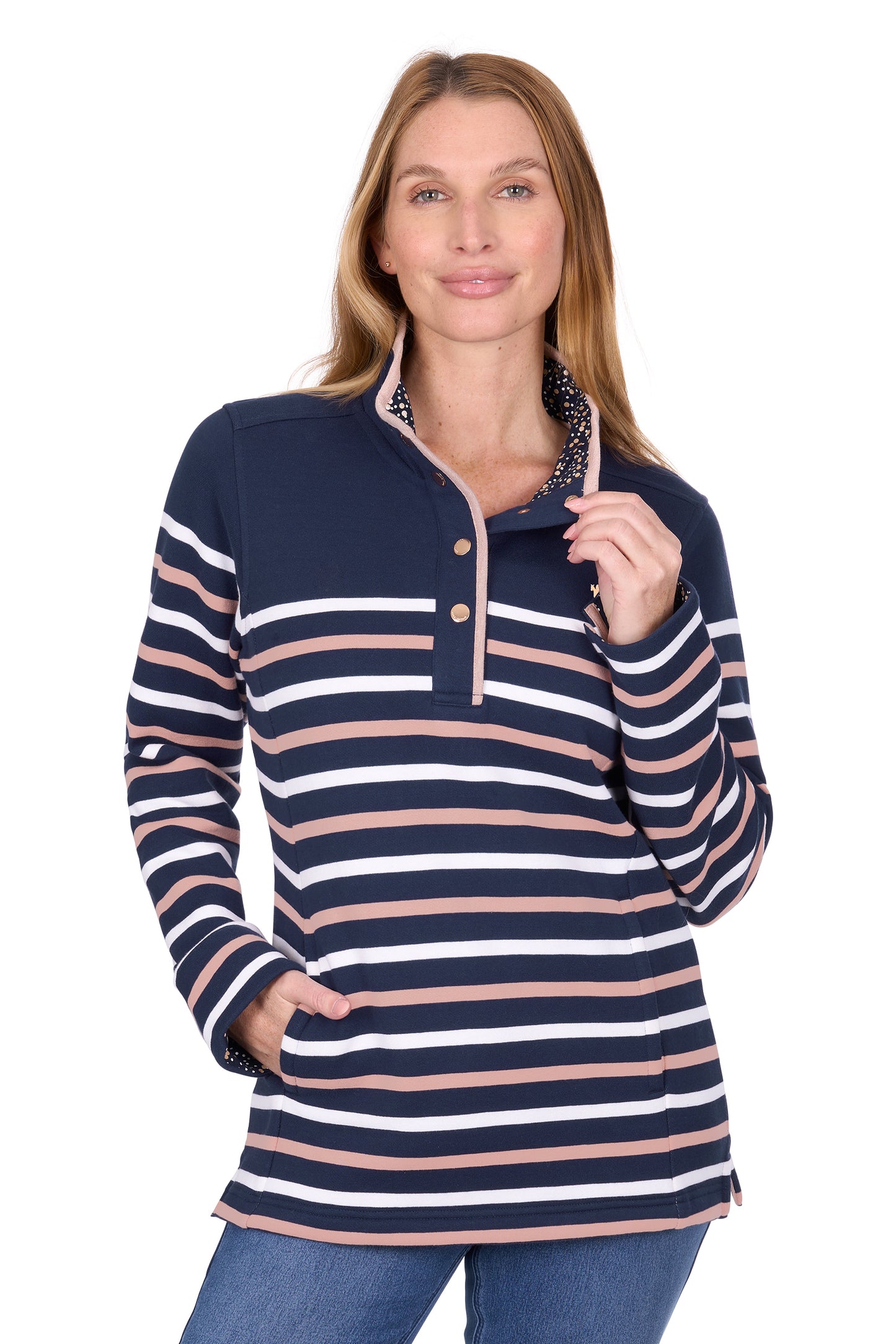 T6W2528081 Thomas Cook Women's Hannah Rugby Navy/Tan