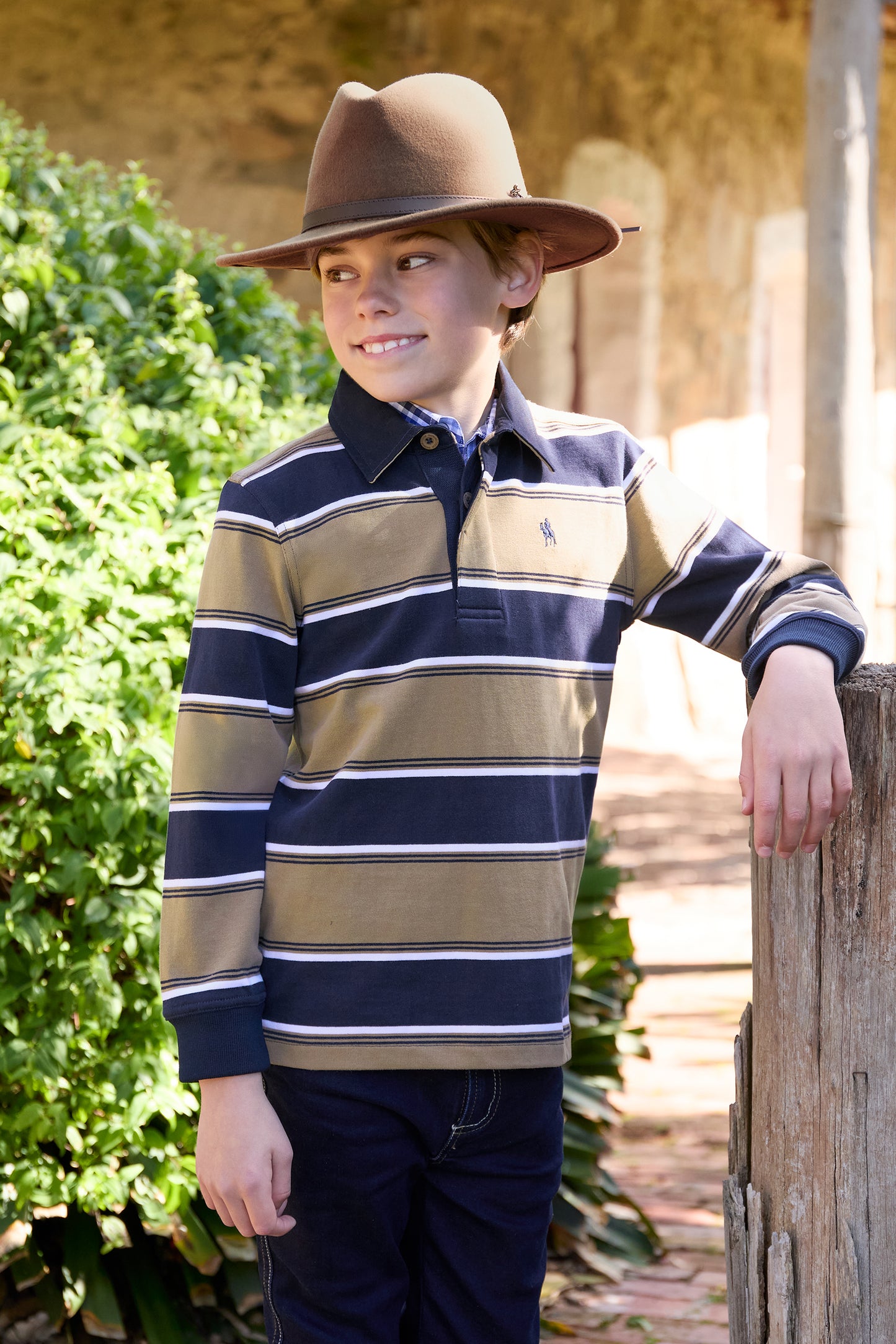 T6W3503022 Thomas Cook Boy's Jose Rugby Navy/Tan