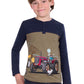 T6W3517201 Thomas Cook Boy's Karl Henley L/S Tee Navy/Tan