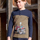 T6W3517201 Thomas Cook Boy's Karl Henley L/S Tee Navy/Tan
