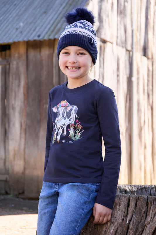 T6W5950BNE Thomas Cook Kid's Emilia Beanie Navy/Lilac