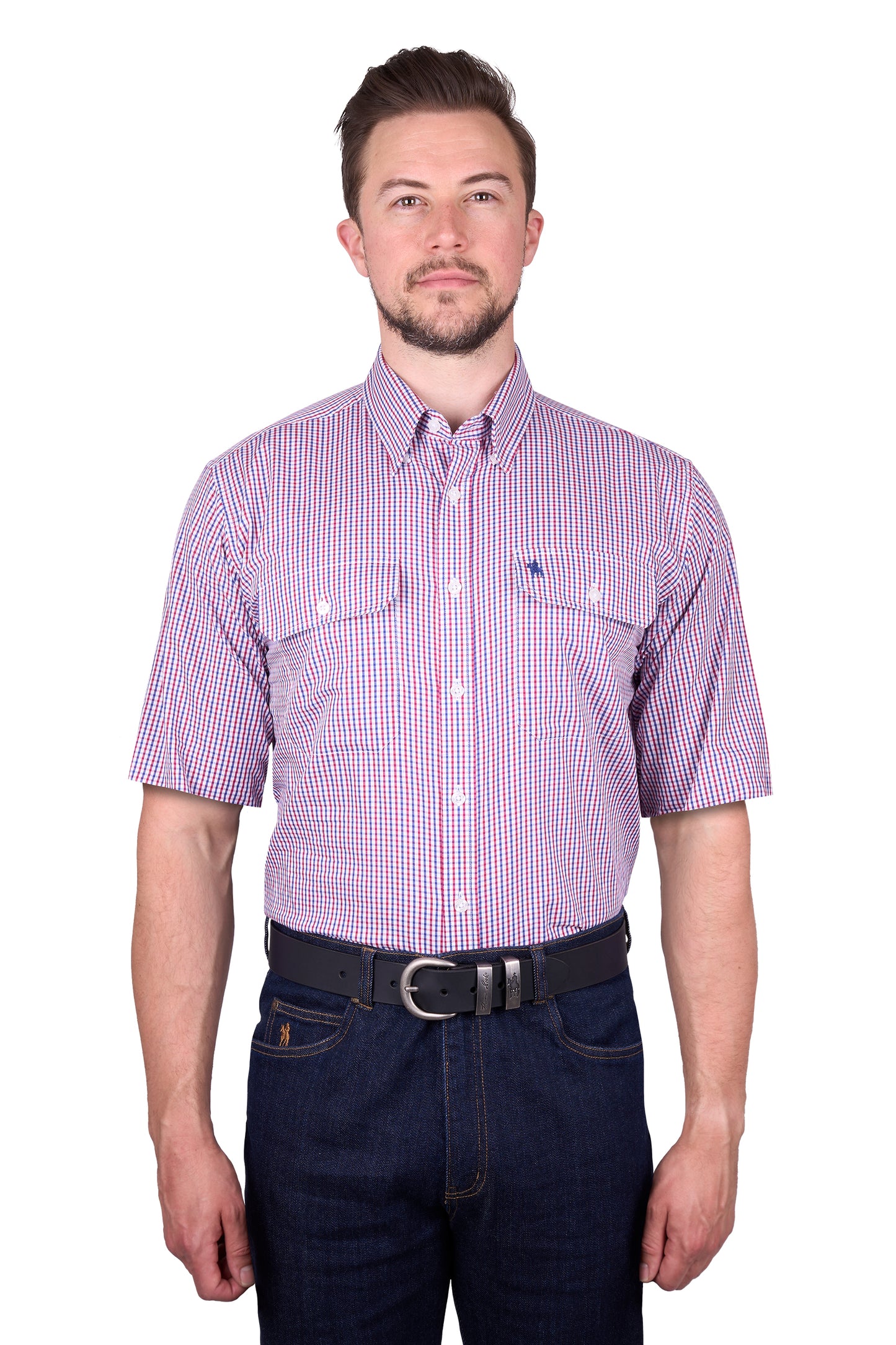 TCP1110158 Thomas Cook Men's Wentworth SS Shirt Royal Blue & Red