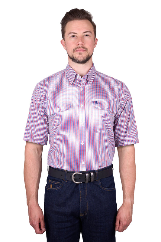 TCP1110158 Thomas Cook Men's Wentworth SS Shirt Royal Blue & Red