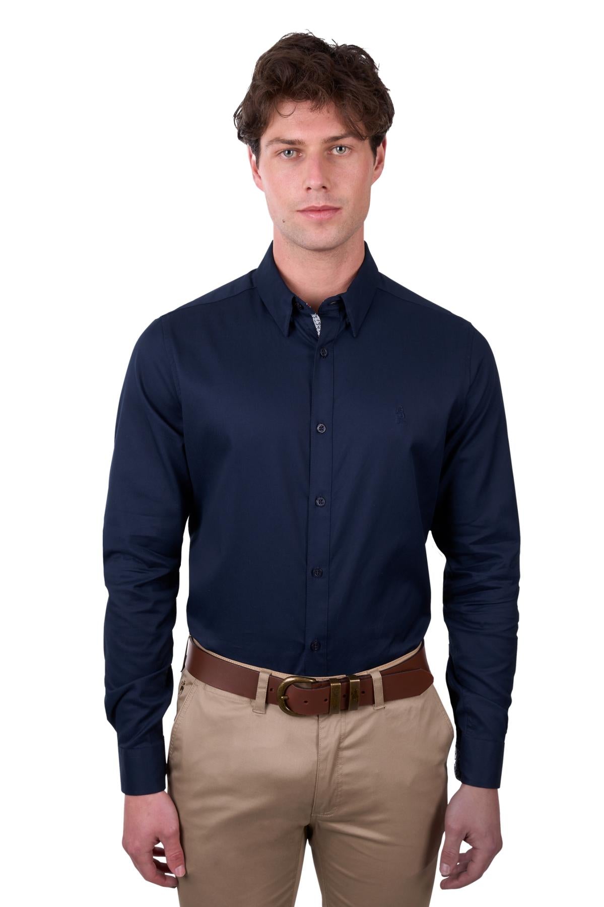 TCP1121046 Thomas Cook Men's Callum Tailored LS Shirt Navy