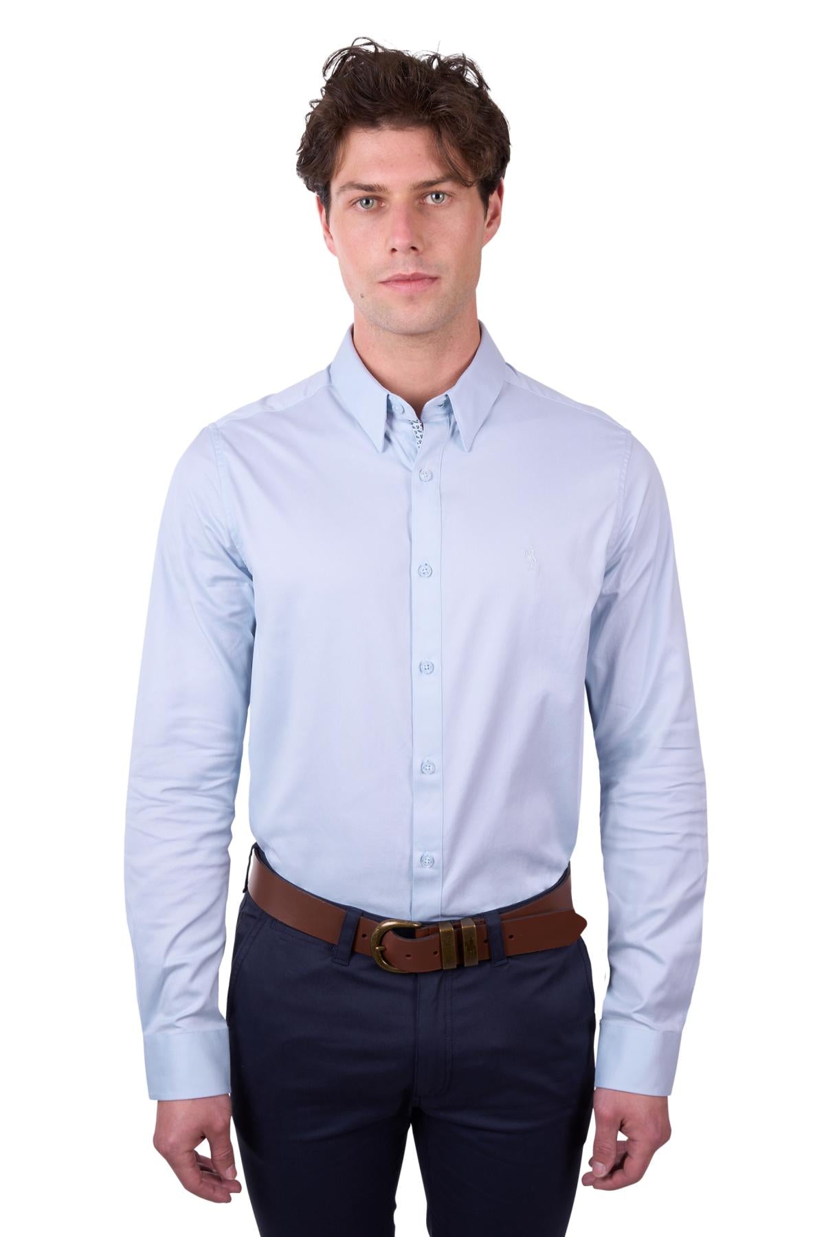 TCP1121046 Thomas Cook Men's Callum Tailored LS Shirt Light Blue