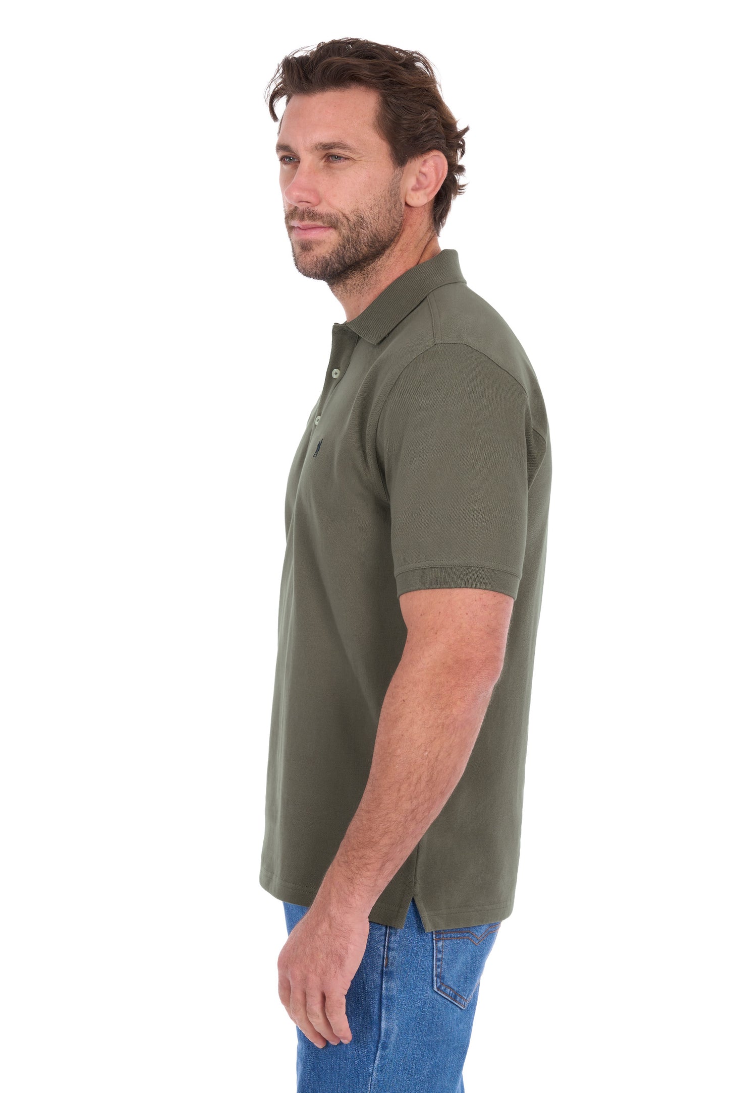 TCP1506009 Thomas Cook Men's Tailored Short Sleeve Polo Military