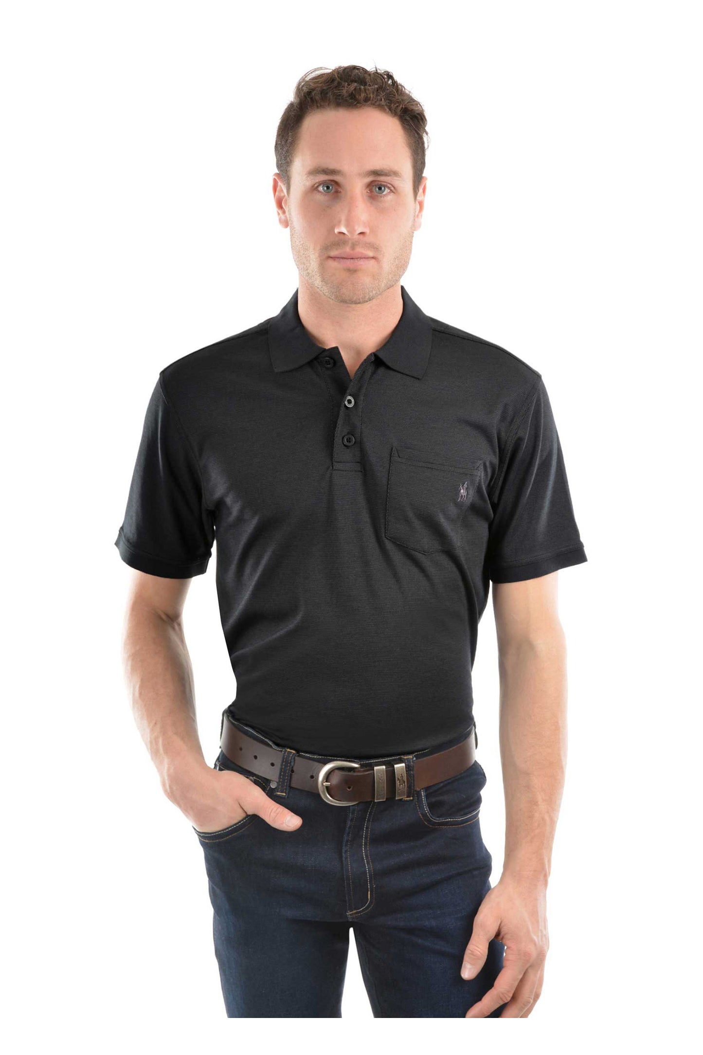 TCP1511045 Thomas Cook Men's Bamboo SS Polo Black