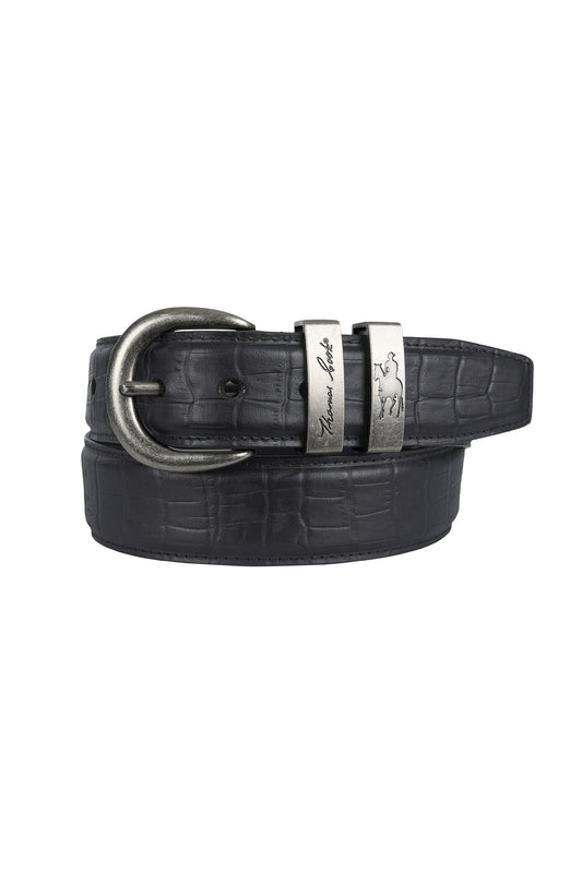 T6W1963BEL Thomas Cook Croc Twin Keeper Belt Black