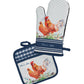 TCP2906OVN Thomas Cook Tea Oven Mitt & Pot Holder Set Navy/White