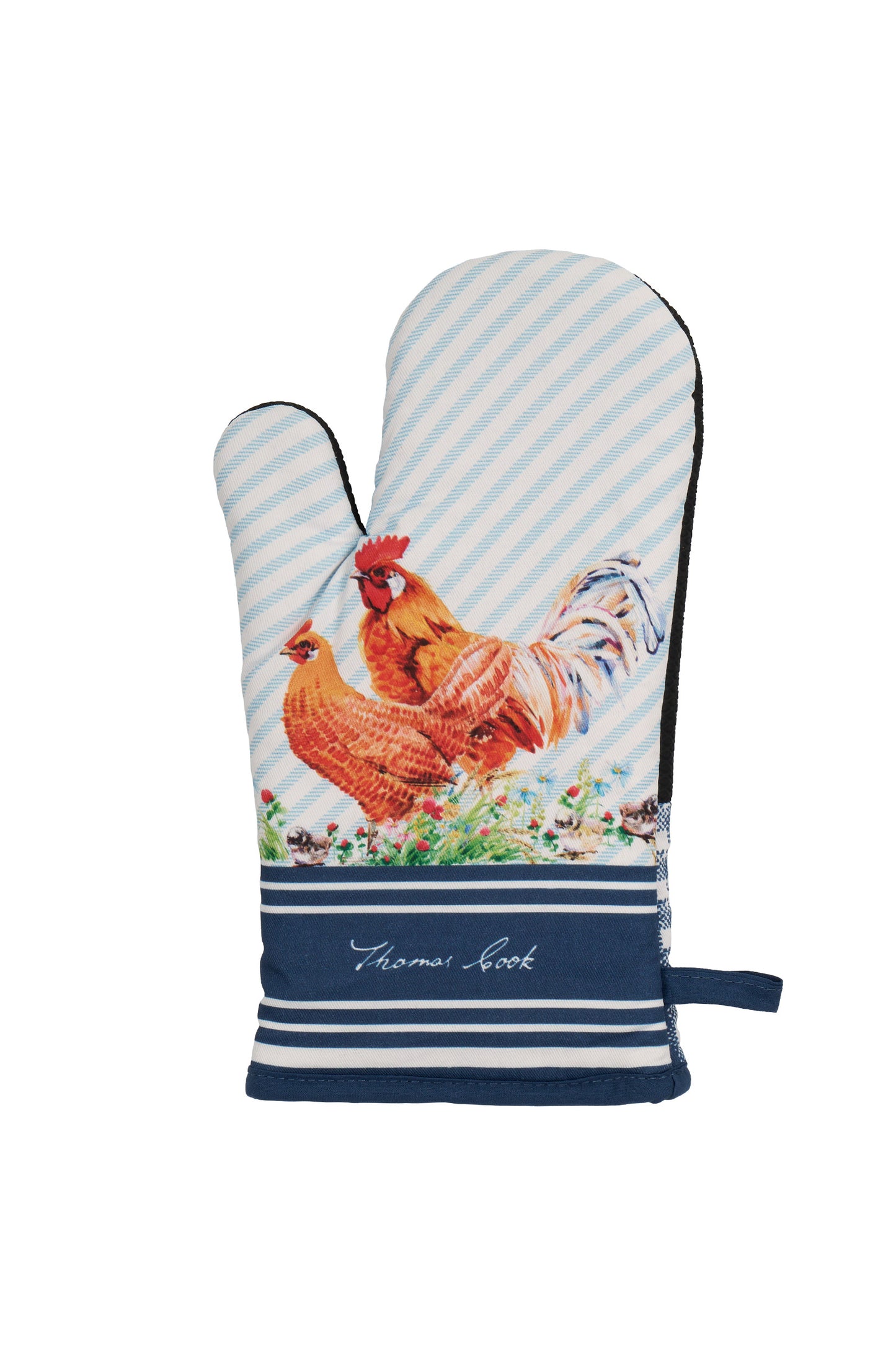 TCP2906OVN Thomas Cook Tea Oven Mitt & Pot Holder Set Navy/White