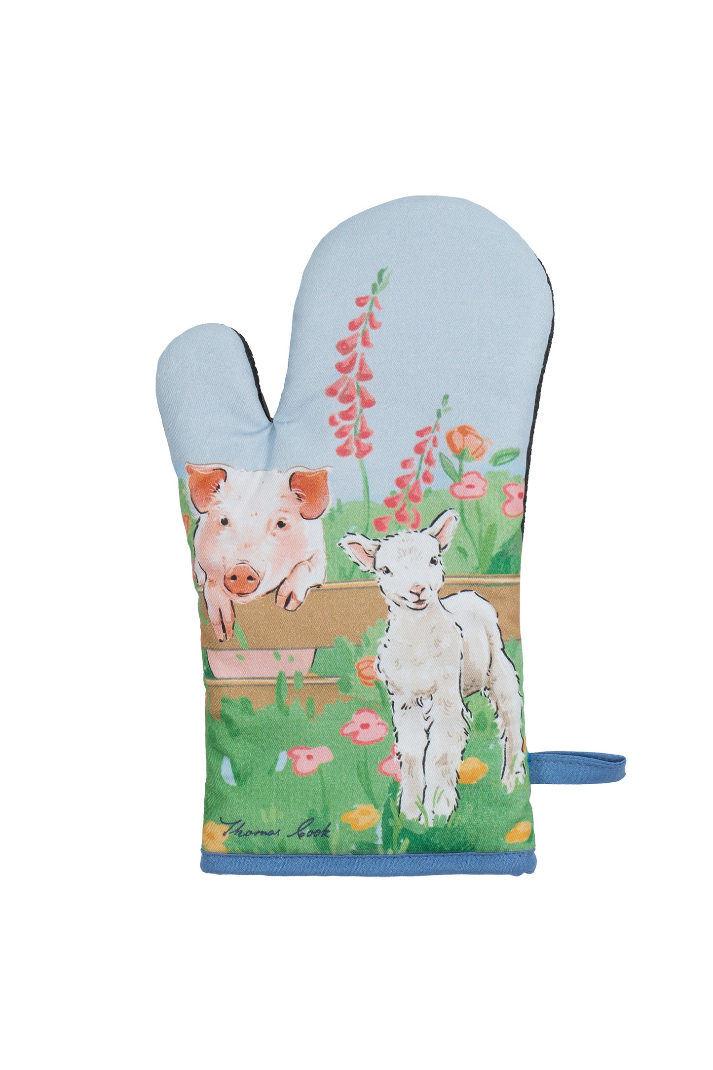 TCP2906OVN Thomas Cook Tea Oven Mitt & Pot Holder Set Light Blue