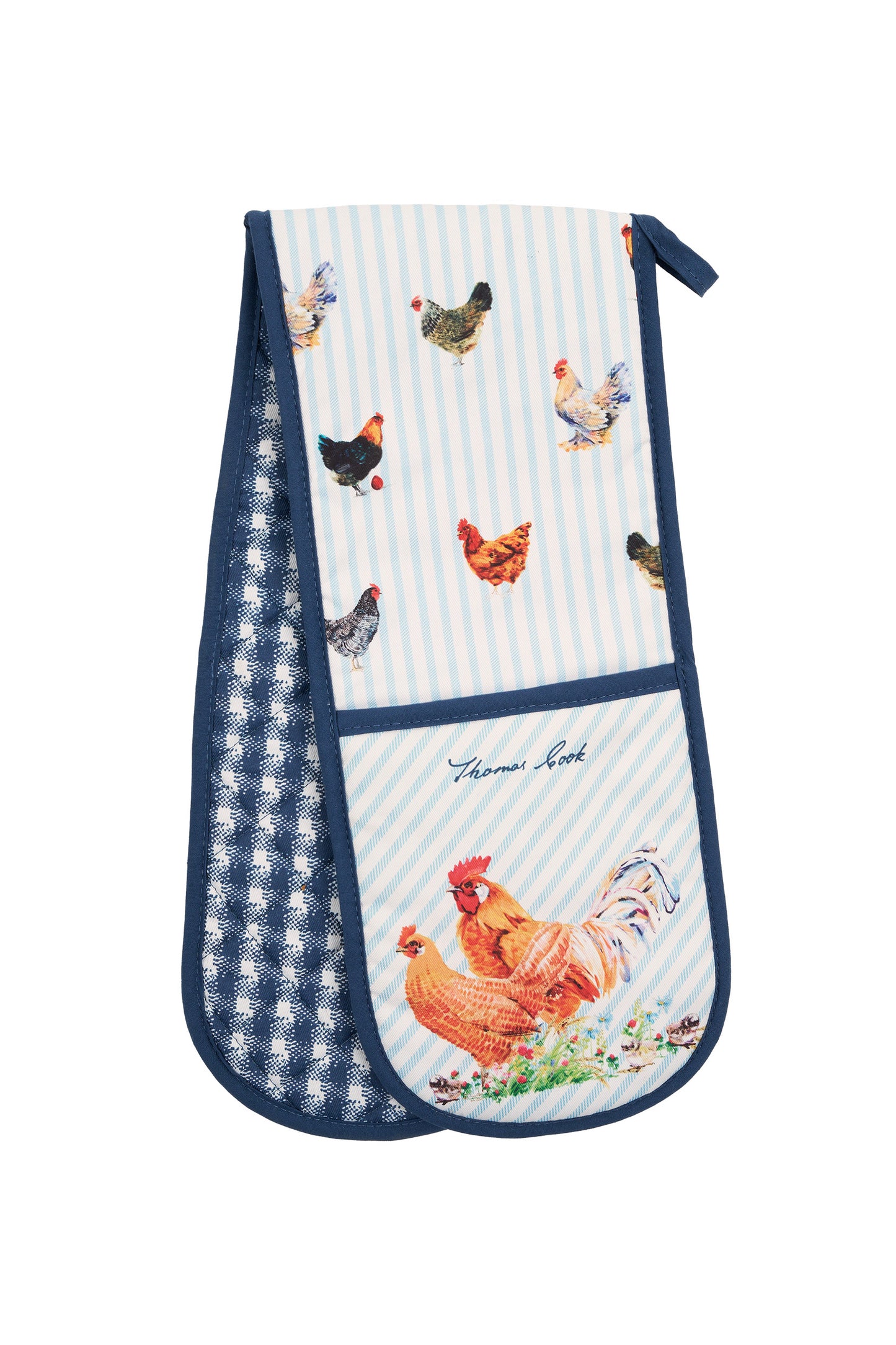 TCP2907DBL Thomas Cook Double Oven Glove Navy/White