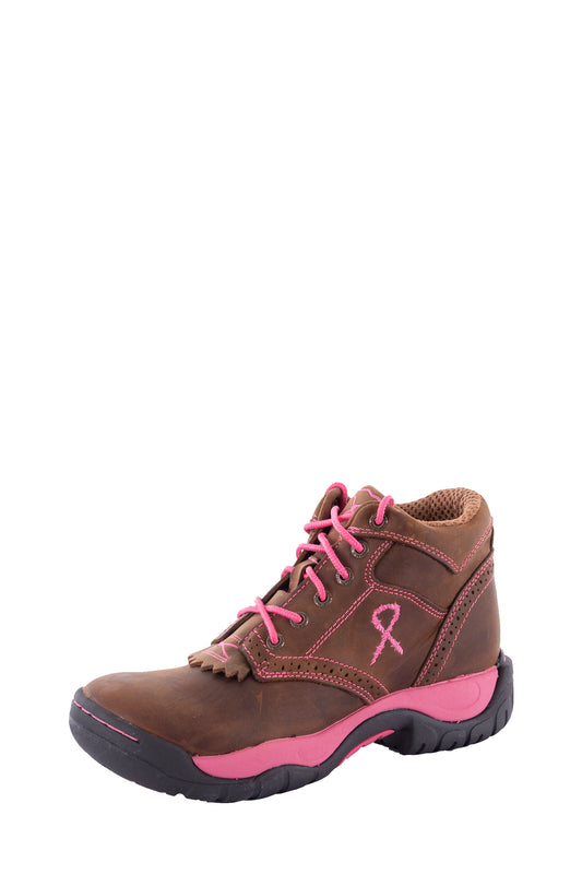 TCWAL0007 Twisted X Women's Pink Ribbon All Round Lace Up