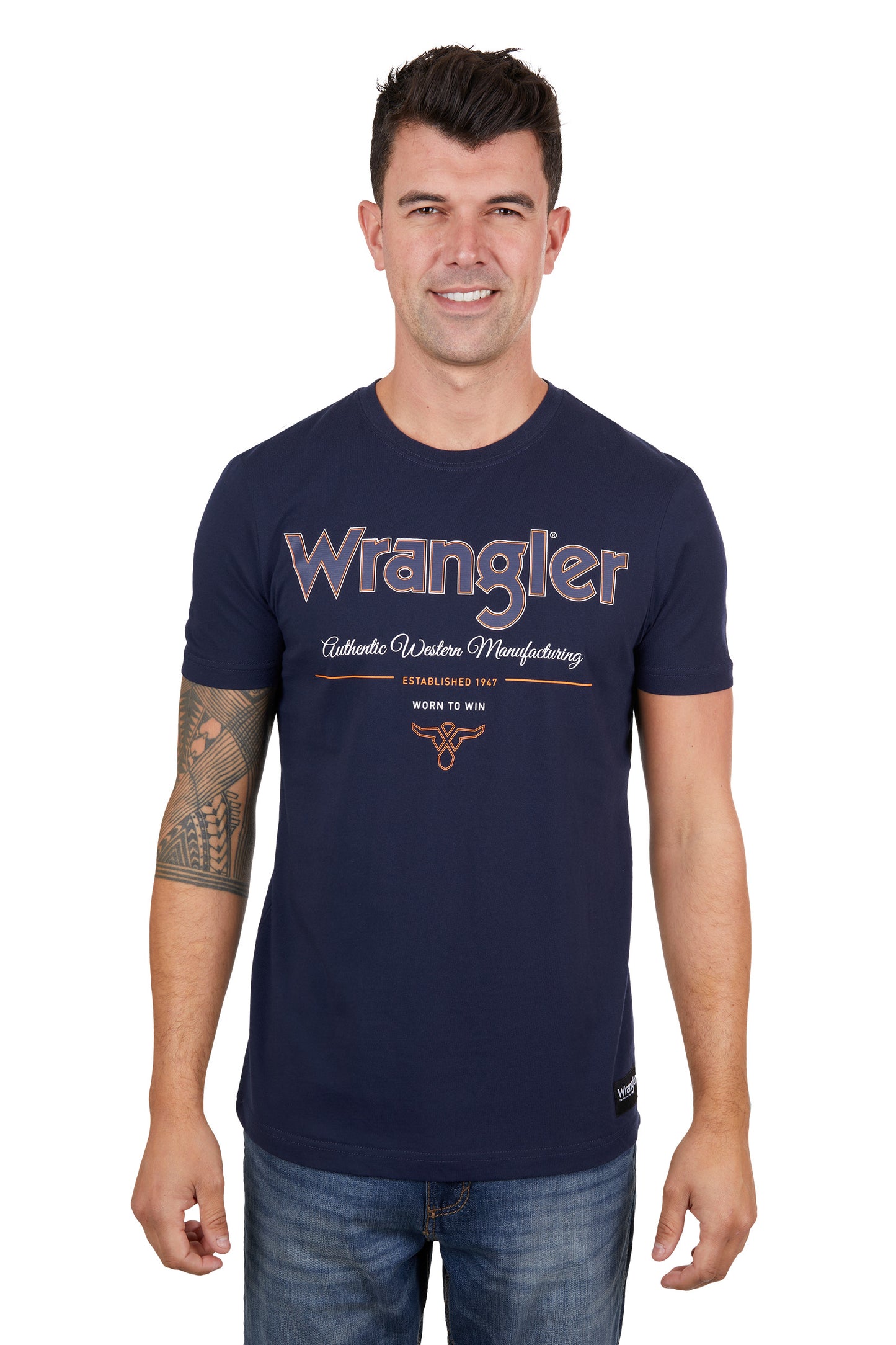 X4S1557163 Wrangler Men's Owen  SS Tee Navy