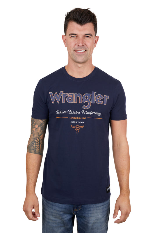 X4S1557163 Wrangler Men's Owen  SS Tee Navy