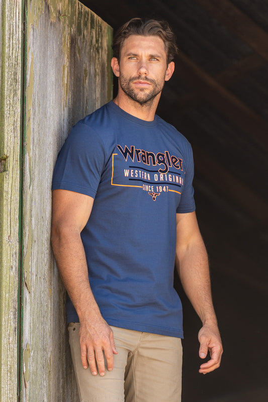 X4S1557166 Wrangler Men's Liam SS Tee Denim