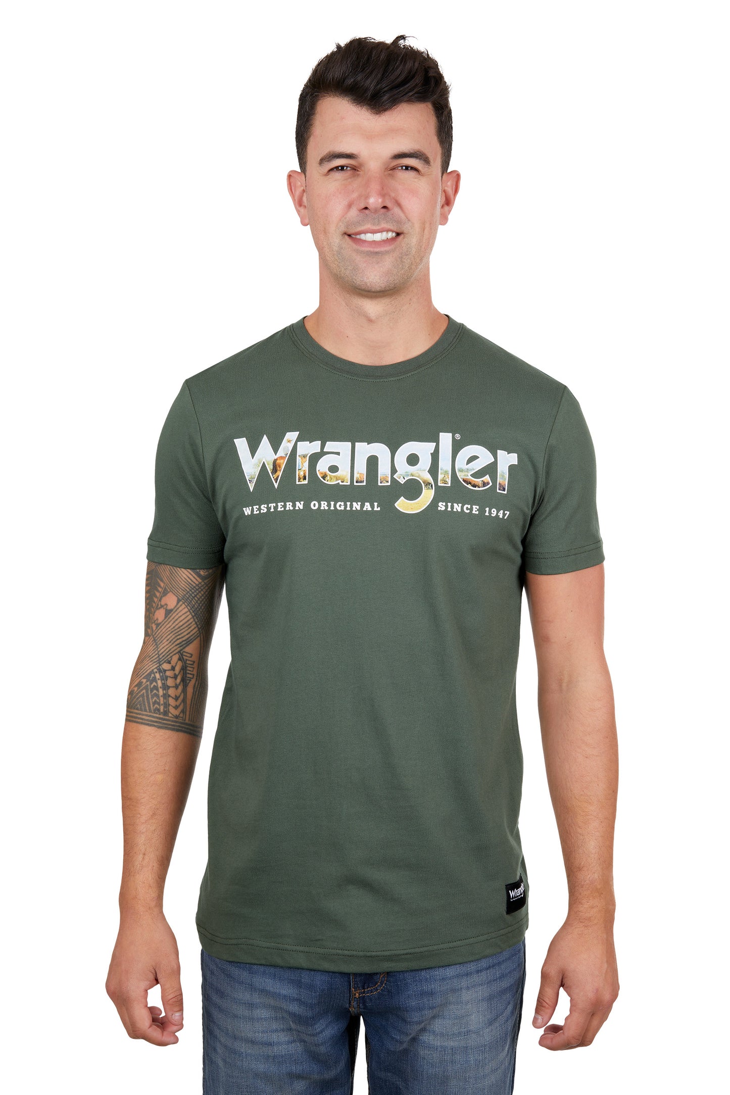 X4S1557170 Wrangler Men's Lucas SS Tee Cypress