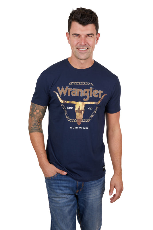 X4S1557172 Wrangler Men's Theo SS Tee Navy