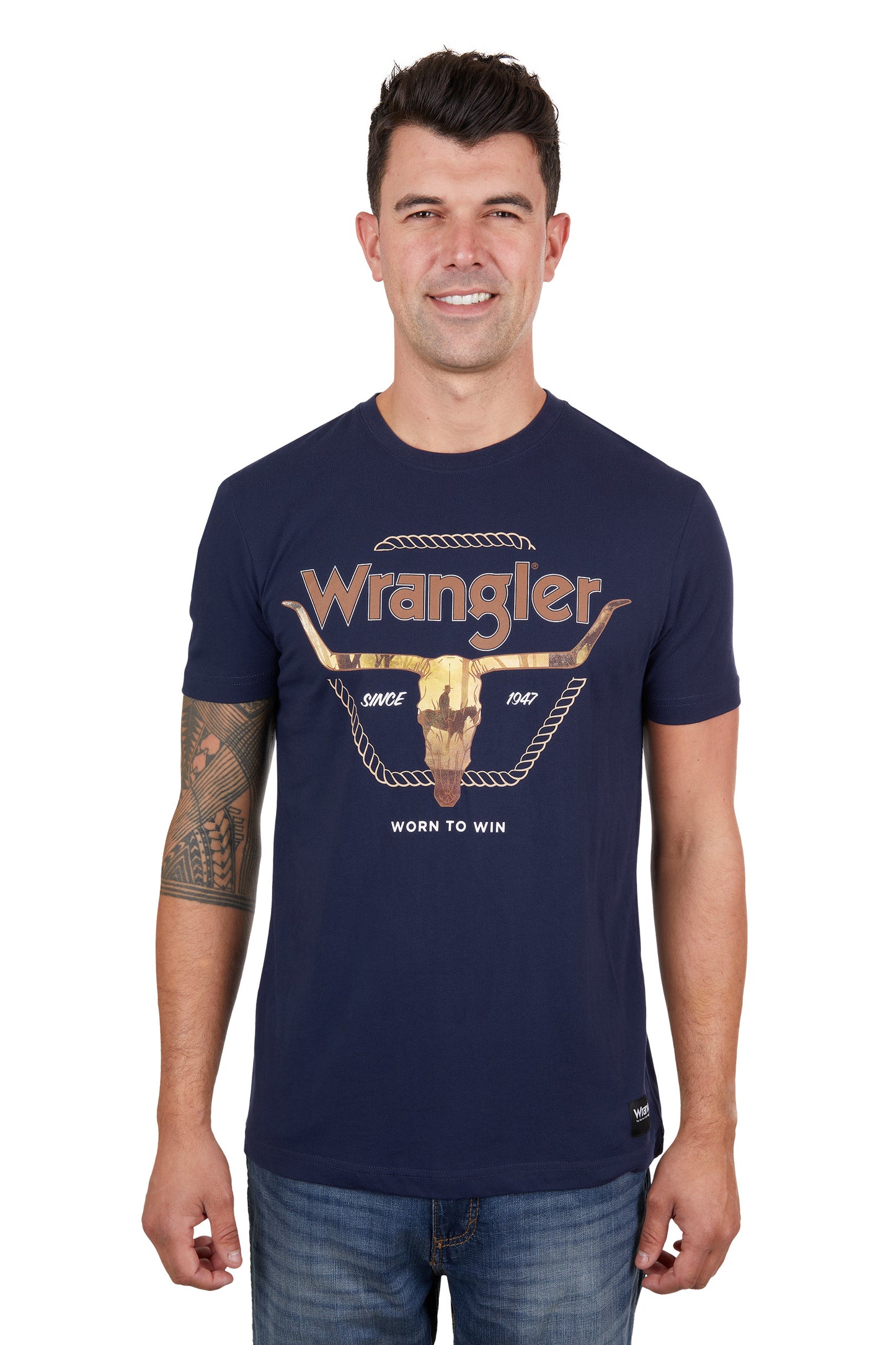 X4S1557172 Wrangler Men's Theo SS Tee Navy